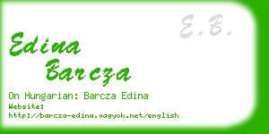 edina barcza business card